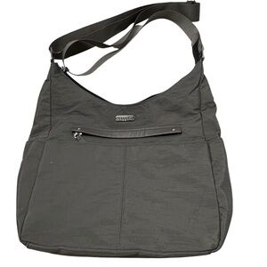 NWOT Baggallini Gray Crossbody Purse Bag Nylon minimalist travel Resort